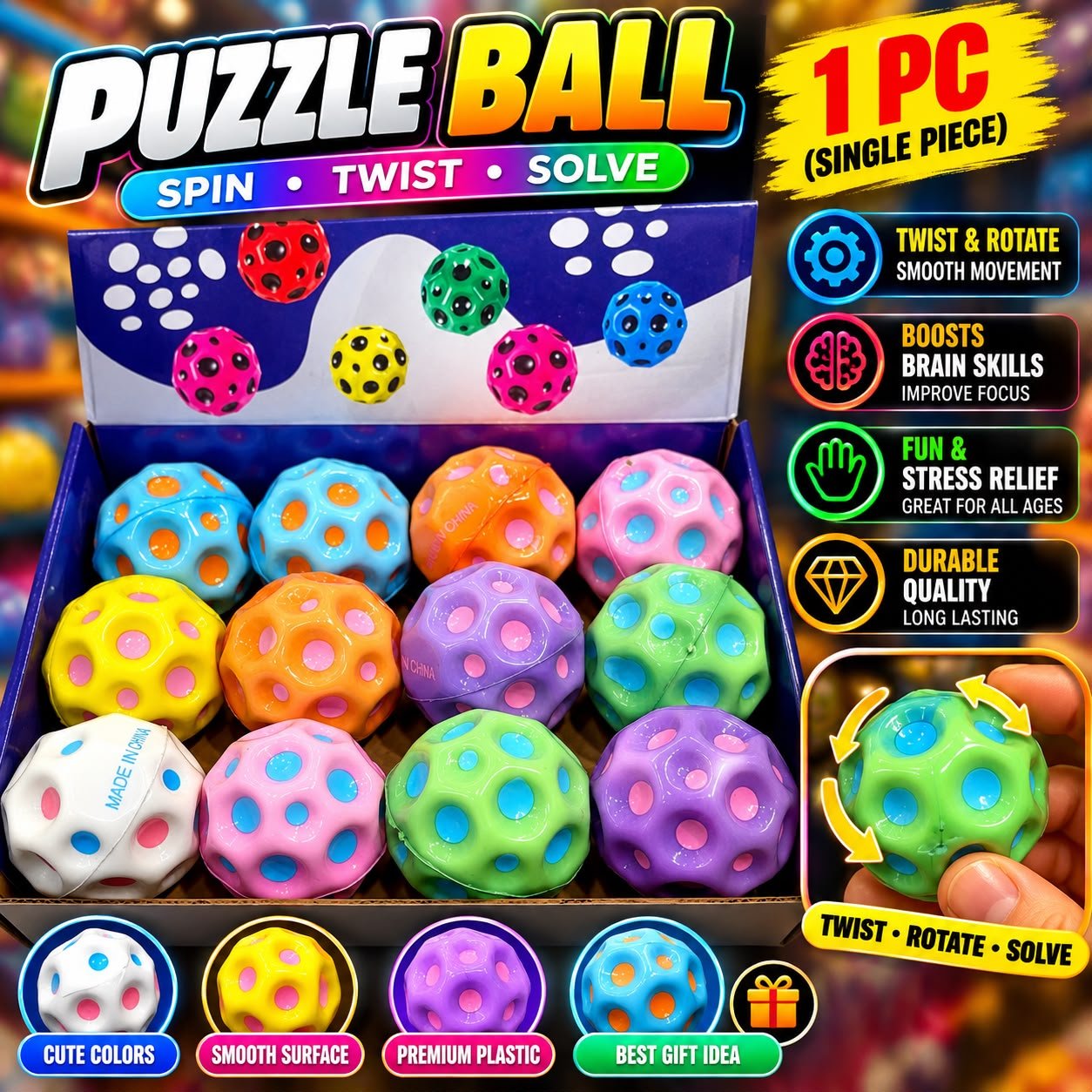 Magic Bounce Ball Set (12 Pcs)